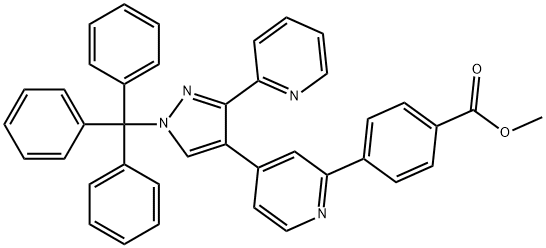 Methyl 4-(4-(3-(pyridin-2-yl)-1-trityl-1H-pyrazol-4-yl)pyridin-2-yl)benzoate Struktur