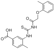 4-METHYL-3-[[[[(2-METHYLPHENOXY)ACETYL]AMINO]THIOXOMETHYL]AMINO]-BENZOIC ACID Struktur