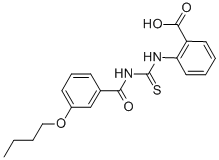 2-[[[(3-BUTOXYBENZOYL)AMINO]THIOXOMETHYL]AMINO]-BENZOIC ACID Struktur