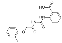 2-[[[[(2,4-DIMETHYLPHENOXY)ACETYL]AMINO]THIOXOMETHYL]AMINO]-BENZOIC ACID Struktur