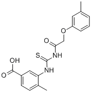 4-METHYL-3-[[[[(3-METHYLPHENOXY)ACETYL]AMINO]THIOXOMETHYL]AMINO]-BENZOIC ACID Struktur