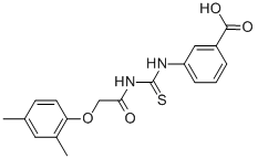 3-[[[[(2,4-DIMETHYLPHENOXY)ACETYL]AMINO]THIOXOMETHYL]AMINO]-BENZOIC ACID Struktur