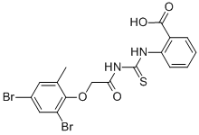 2-[[[[(2,4-DIBROMO-6-METHYLPHENOXY)ACETYL]AMINO]THIOXOMETHYL]AMINO]-BENZOIC ACID Struktur