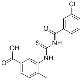 3-[[[(3-CHLOROBENZOYL)AMINO]THIOXOMETHYL]AMINO]-4-METHYL-BENZOIC ACID Struktur