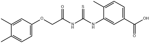 3-[[[[(3,4-DIMETHYLPHENOXY)ACETYL]AMINO]THIOXOMETHYL]AMINO]-4-METHYL-BENZOIC ACID Struktur