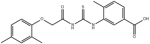 3-[[[[(2,4-DIMETHYLPHENOXY)ACETYL]AMINO]THIOXOMETHYL]AMINO]-4-METHYL-BENZOIC ACID Struktur