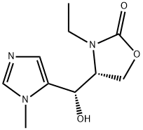 2-Oxazolidinone,3-ethyl-4-[(S)-hydroxy(1-methyl-1H-imidazol-5-yl)methyl]-,(4R)-(9CI) Struktur