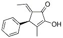 2-Cyclopenten-1-one, 5-ethylidene-2-hydroxy-3-methyl-4-phenyl-, (4R,5E)- (9CI) Struktur