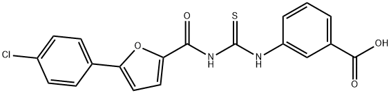 3-[[[[[5-(4-CHLOROPHENYL)-2-FURANYL]CARBONYL]AMINO]THIOXOMETHYL]AMINO]-BENZOIC ACID Struktur