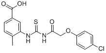 3-[[[[(4-CHLOROPHENOXY)ACETYL]AMINO]THIOXOMETHYL]AMINO]-4-METHYL-BENZOIC ACID Struktur