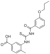 4-METHYL-3-[[[(3-PROPOXYBENZOYL)AMINO]THIOXOMETHYL]AMINO]-BENZOIC ACID Struktur