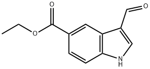 3-Formyl-5-ethoxycarbonyl-1H-indole Struktur