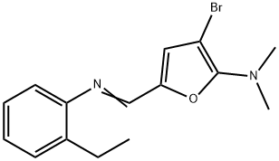 2-Furanamine,  3-bromo-5-[[(2-ethylphenyl)imino]methyl]-N,N-dimethyl- Struktur