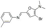 2-Furanamine,  3-bromo-N,N-dimethyl-5-[[(3-methylphenyl)imino]methyl]- Struktur