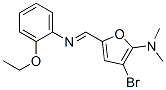 2-Furanamine,  3-bromo-5-[[(2-ethoxyphenyl)imino]methyl]-N,N-dimethyl- Struktur