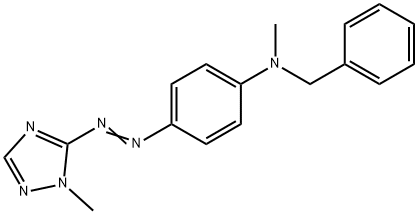 N-Methyl-N-[4-(1-methyl-1H-1,2,4-triazole-5-ylazo)phenyl]benzenemethanamine Struktur