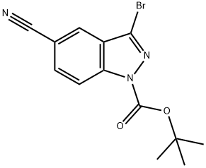 1H-Indazole-1-carboxylic acid, 3-broMo-5-cyano-, 1,1-diMethylethyl ester Struktur