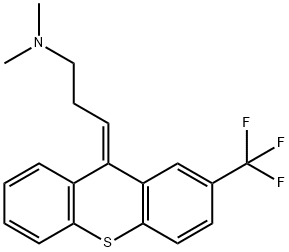 (E)-N,N-dimethyl-3-[2-(trifluoromethyl)-9H-thioxanthen-9-ylidene]propylamine Struktur