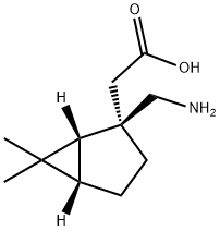 Bicyclo[3.1.0]hexane-2-acetic acid, 2-(aminomethyl)-6,6-dimethyl-, (1R,2R,5S)- (9CI) Struktur