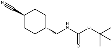 TRANS-4-N-BOC-AMINOMETHYL-CYCLOHEXANECARBONITRILE
 Struktur