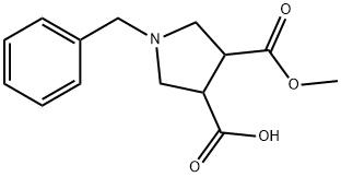 1-BENZYLPYRROLIDINE-3,4-DICARBOXYLIC ACID MONOMETHYL ESTER Struktur