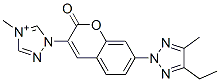 1-[2-Oxo-7-(4-methyl-5-ethyl-2H-1,2,3-triazole-2-yl)-2H-1-benzopyran-3-yl]-4-methyl-1H-1,2,4-triazole-4-ium Struktur