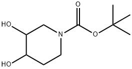 1-Piperidinecarboxylic acid, 3,4-dihydroxy-, 1,1-dimethylethyl ester (9CI) Struktur