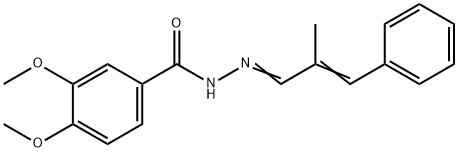 3,4-dimethoxy-N'-(2-methyl-3-phenyl-2-propenylidene)benzohydrazide Struktur