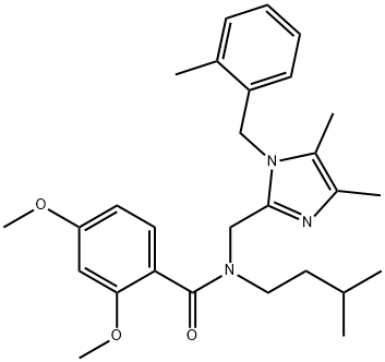 BENZAMIDE, N-[[4,5-DIMETHYL-1-[(2-METHYLPHENYL)METHYL]-1H-IMIDAZOL-2-YL]METHYL]-2,4-DIMETHOXY-N-(3-METHYLBUTYL)- Struktur