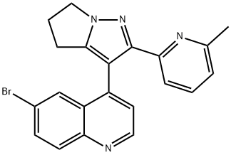 Quinoline, 6-broMo-4-[5,6-dihydro-2-(6-Methyl-2-pyridinyl)-4H-pyrrolo[1,2-b]pyrazol-3-yl]- Struktur