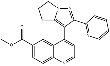 6-Quinolinecarboxylic acid, 4-[5,6-dihydro-2-(2-pyridinyl)-4H-pyrrolo[1,2-b]pyrazol-3-yl]-, Methyl ester Struktur