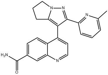 7-QuinolinecarboxaMide, 4-[5,6-dihydro-2-(6-Methyl-2-pyridinyl)-4H-pyrrolo[1,2-b]pyrazol-3-yl]- Struktur