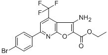 ETHYL 3-AMINO-6-(4-BROMOPHENYL)-4-(TRIFLUOROMETHYL)FURO[2,3-B]PYRIDINE-2-CARBOXYLATE Struktur