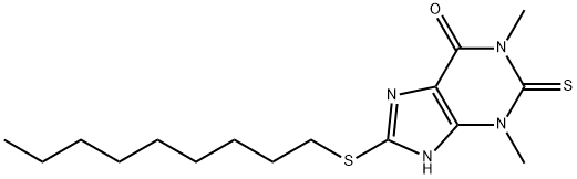 3,7-Dihydro-1,3-dimethyl-8-(nonylthio)-2-thioxo-1H-purin-6(2H)-one Struktur