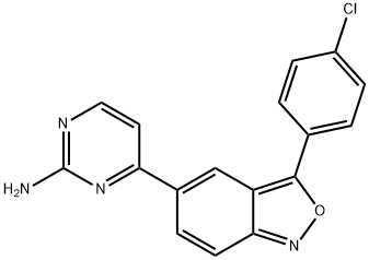 4-[3-(4-Chlorophenyl)-2,1-benzisoxazol-5-yl]-2-pyrimidinamine Struktur