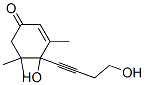 2-Cyclohexen-1-one, 4-hydroxy-4-(4-hydroxy-1-butynyl)-3,5,5-trimethyl- (9CI) Struktur