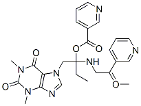 [1-(1,3-dimethyl-2,6-dioxo-purin-7-yl)-3-[methyl-[2-(pyridine-3-carbon yloxy)ethyl]amino]propan-2-yl] pyridine-3-carboxylate Struktur