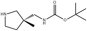 Carbamic acid, [[(3R)-3-methyl-3-pyrrolidinyl]methyl]-, 1,1-dimethylethyl ester Struktur