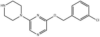 2-[(3-CHLOROPHENYL)METHOXY]-6-(1-PIPERAZINYL)PYRAZINE HYDROCHLORIDE Struktur