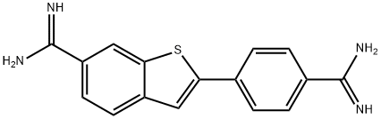 Benzo(b)thiophene-6-carboximidamide, 2-(4-(aminoiminomethyl)phenyl)- Struktur