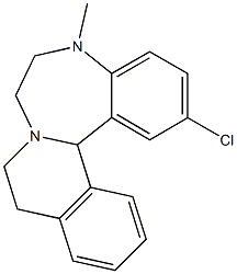 (+)-5,6,7,9,10,14b-Hexahydro-2-chloro-5-methylisoquino[2,1-d][1,4]benzodiazepine Struktur