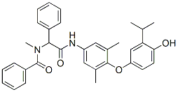 Benzeneacetamide, alpha-(benzoylmethylamino)-N-[4-[4-hydroxy-3-(1-methylethyl)phenoxy]-3,5-dimethylphenyl]- (9CI) Struktur