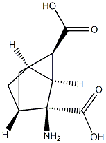 Tricyclo[2.2.1.02,6]heptane-1,3-dicarboxylic acid, 3-amino-, (1R,2R,3R,4S,6S)- Struktur