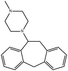 1-(10,11-Dihydro-5H-dibenzo[a,d]cyclohepten-10-yl)-4-methylpiperazine Struktur