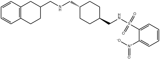 2-NITRO-N-[[TRANS-4-[[[(1,2,3,4-TETRAHYDRO-2-NAPHTHALENYL)METHYL]AMINO]METHYL]CYCLOHEXYL]METHYL]BENZENESULFONAMIDE HYDROCHLORIDE Struktur