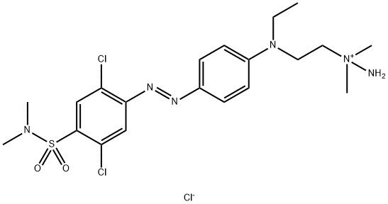 1-[2-[[4-[[2,5-dichloro-4-[(dimethylamino)sulphonyl]phenyl]azo]phenyl]ethylamino]ethyl]-1,1-dimethylhydrazinium chloride  Struktur