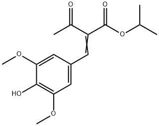 BUTANOIC ACID, 2-[(4-HYDROXY-3,5-DIMETHOXYPHENYL)METHYLENE]-3-OXO-, 1-METHYLETHYL ESTER Struktur