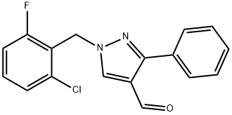 1-(2-CHLORO-6-FLUOROBENZYL)-3-PHENYL-1H-PYRAZOLE-4-CARBALDEHYDE Struktur