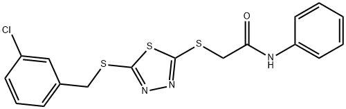 2-[5-(3-CHLOROBENZYLTHIO)-1,3,4-THIADIAZOL-2-YLTHIO]-N-PHENYLACETAMIDE Structure