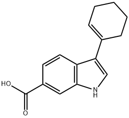 3-cyclohex-1-en-1-yl-1H-indole-6-carboxylic acid Struktur